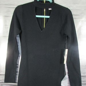NWT Eliza J High Neck Black Long Sleeve Dress